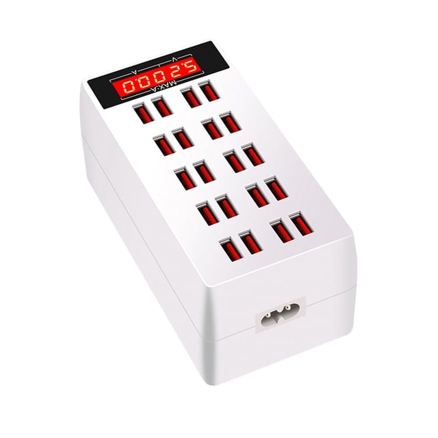 USB Charger USB Charging Station,Charging Station For Multiple Devices Fast Charge With LCD Screen Digital Display For Phone Tablets Smartphones ,Easy to Use
