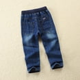 thumbnail image 4 of Kids Clothes Boys 6-7 Toddler Boys Jeans Loose Fit Elastic Waistband Black Straight Leg Baggy Denim Pants with Five Pockets Drawstring, 4 of 9