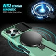 thumbnail image 2 of Allytechgroup Magnetic for iPhone 17 Pro Case with Kickstand, [Slide Camera Cover] Rotatable Ring Holder Stand Military Grade Drop Protection Back Cover for iPhone 17 Pro, Lightgreen, 2 of 10