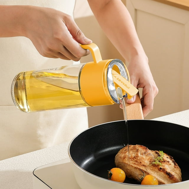 TIMIFIS Oiling Can Glass Oil Pot Leakproof Oil Cans Do Not Hang Oil Automatic Opening and Closing Quarters Kitchen Household Spice Bottle Large Capacity for The Kitchen Kitchen Gadgets