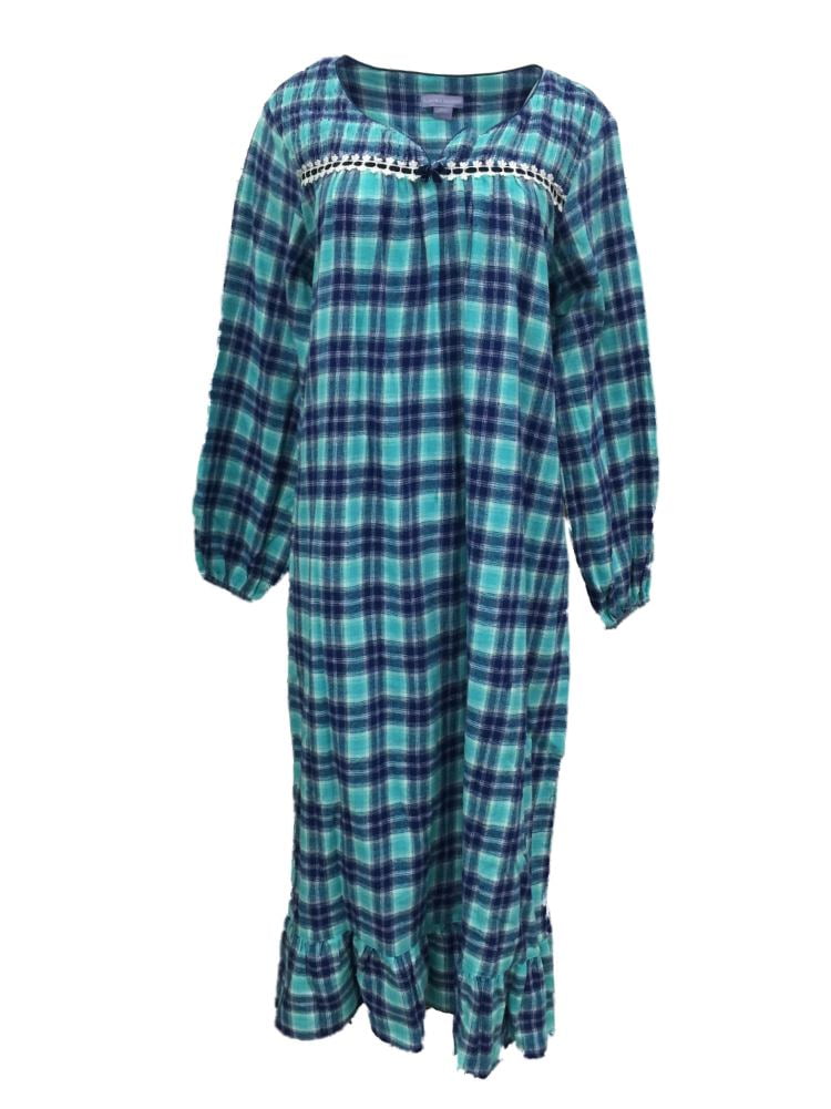 green plaid nightgown