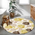 thumbnail image 3 of Yellow Ombre Spring Floral Round Area Rug 3.3Ft Washable Circle Rugs for Dining Room Table, Summer Botanical Flowers Non-Slip Carpet Floor Mats Indoor Outdoor Carpet Runner Aesthetic Home Decor, 3 of 8