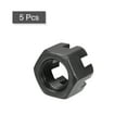 thumbnail image 3 of Uxcell M14x1.5mm Hexagon Slotted Nut, Grade 4.8 Carbon Steel Hex Castle Nuts, Black, 5Pack, 3 of 6