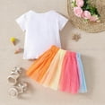 thumbnail image 6 of Fsqjgq Baby Girl Clothes Toddler Girls Birthday Outfits Embroidery Letter T Shirt Tops+Rainbow Tutu Skirt Two Piece Birthday Clothing Sets 5-6 Years, 6 of 9