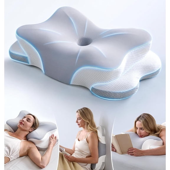 Pillow for Sleeping Cervical Memory Foam Pillow, Ergonomic Orthopedic Neck Support Pillow Firm Contour Bed Pillow for Neck & Shoulder Pain Perfect for Side, Back, Stomach Sleeper