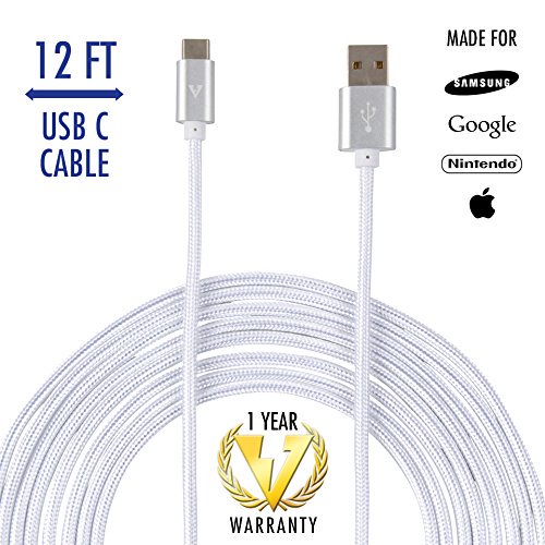 12 FT Longest USB Type C Nylon Braided Charging Cable Cord for Samsung