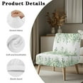 thumbnail image 7 of ZIATUBLES Small Chair Slip Covers Soft Armless Couch Slipcover Stretch Accent Chair Cover with Elastic Band Removable Washable Chair Decor Protector Cover, Green Leaf Twig White, 7 of 7