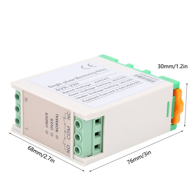 Protector de subtensión de sobretensión 220VAC 50/60Hz 35mm/14 pulgadas montaje en carril DIN relé de monitoreo de voltaje compresor de aire para Motor ANGGREK Otros