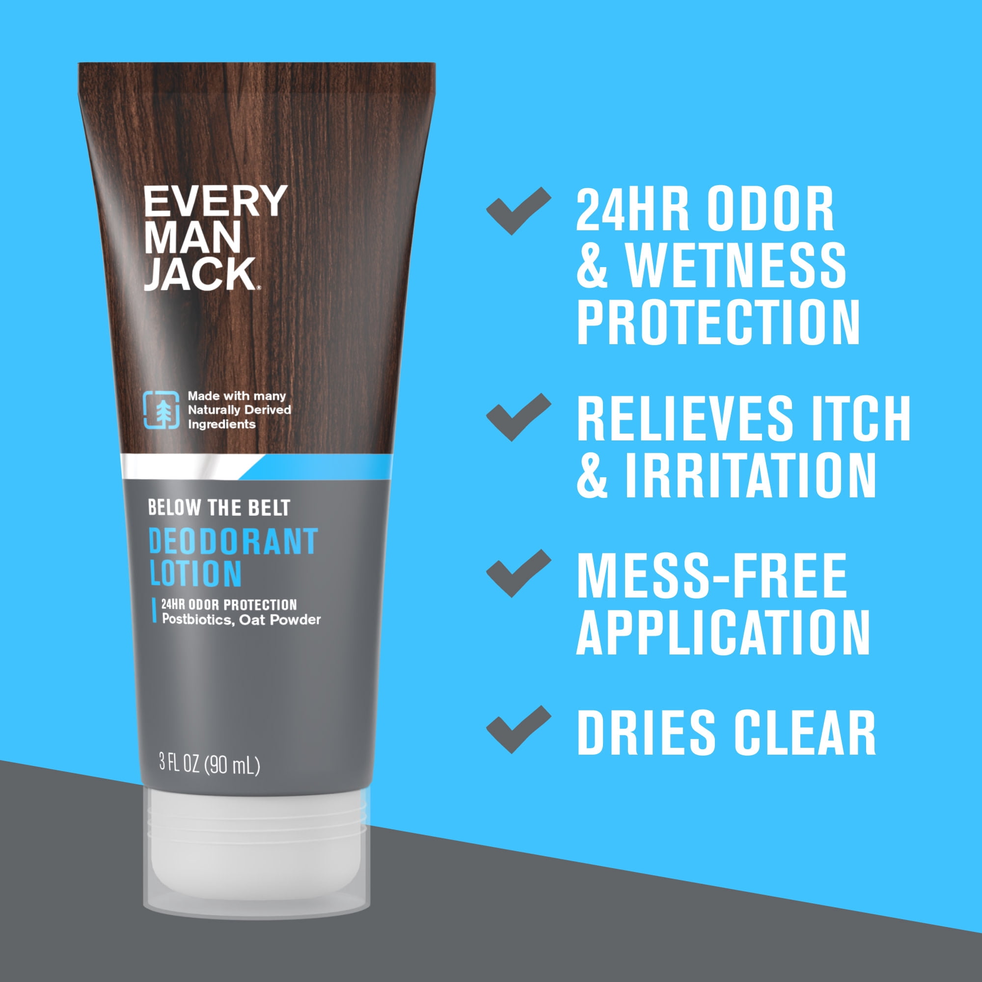 Every Man Jack Men's Below the Belt Deodorant Lotion - 3 fl. oz