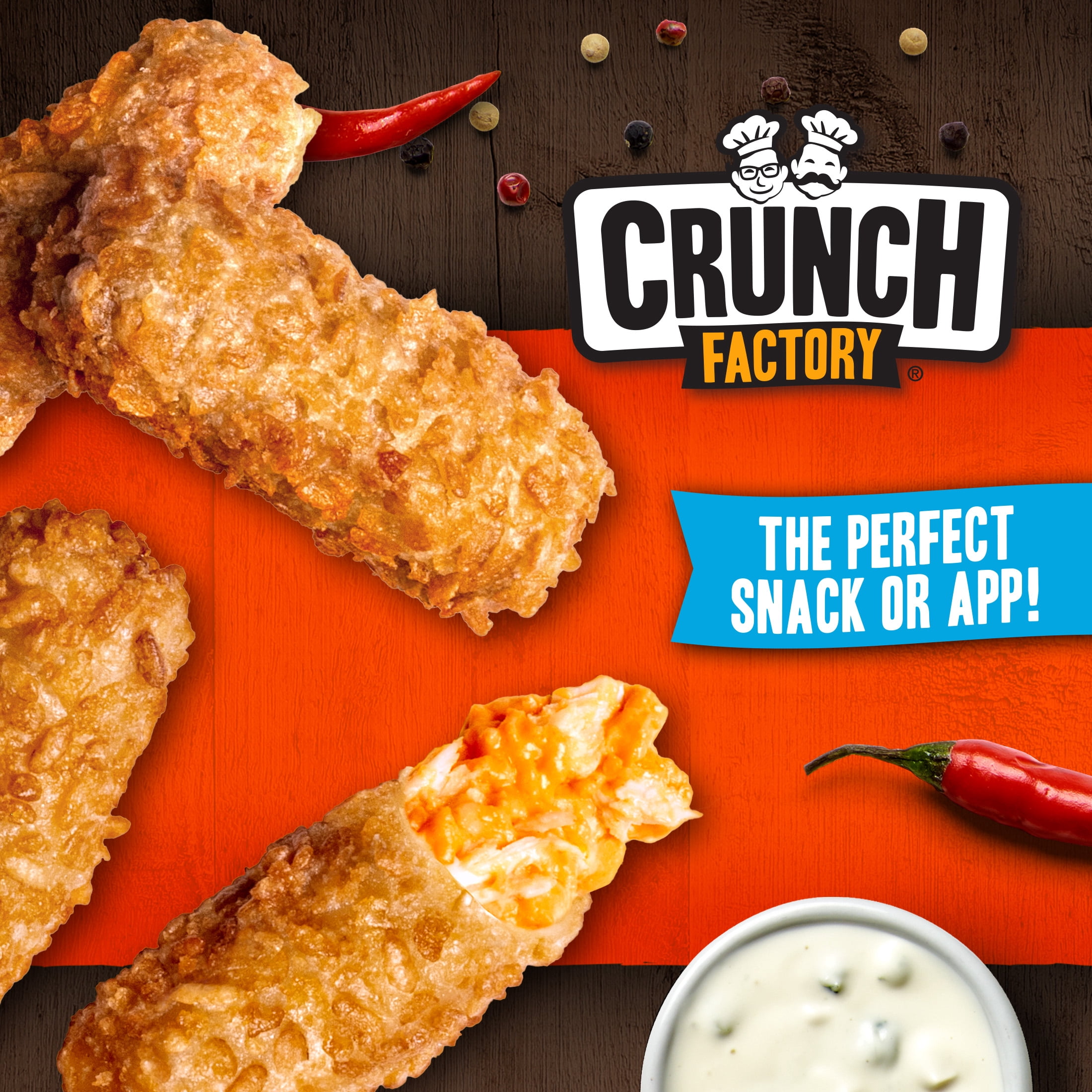 Crunch Factory Buffalo Chicken Crunch Roll Bites, 16.8 oz, 14 Rolls (Frozen)