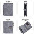 thumbnail image 5 of KAIYANG Monedero vintage para mujer, billetera larga con gran capacidad, elegante y lindo monedero para dama negro gris oscuro, 5 of 5