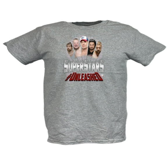 John Cena Brock Lesnar Roman Reigns Unleashed WWE Gray T-shirt Boys