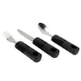 thumbnail image 3 of Weighted Adaptive Utensils, Stainless Steel Soup Spoon Adaptive Utensils Steak Knife Rounded Edges Rubber Handle Hanging Hole Prevent Shaking  For Elderly, 3 of 8