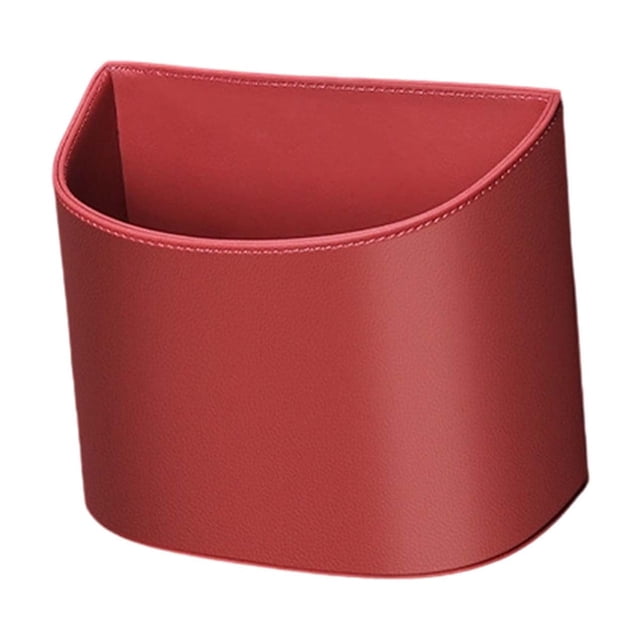 Red Leather Car Door Storage Box With Cup Holders And Trash Bin Function For Organizing Items In Vehicle Multifunctional Design For Easy Access