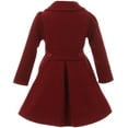thumbnail image 2 of Little Girl Kids Flower Girls Winter Clothes Long Coat Outerwear USA Burgundy 2 JKS 2049 BNY Corner, 2 of 4