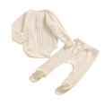 thumbnail image 4 of Baby Boy Girl Winter Clothes Toddlers Ribe Warm Rompers and Wrap Feet Pants Set, 4 of 7