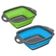 thumbnail image 1 of Juego de coladores plegables Uxcell, colador cuadrado de silicona de 2 tamaños para pasta, verduras, frutas - Azul grande, verde pequeño, 1 of 1