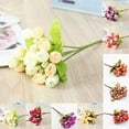 thumbnail image 4 of 15 Heads Bouquet Small Bud Roses Artificial Flower Silk Plastic Star Buds DIY Decorations For Christmas Wedding Home Party Decor, 4 of 12