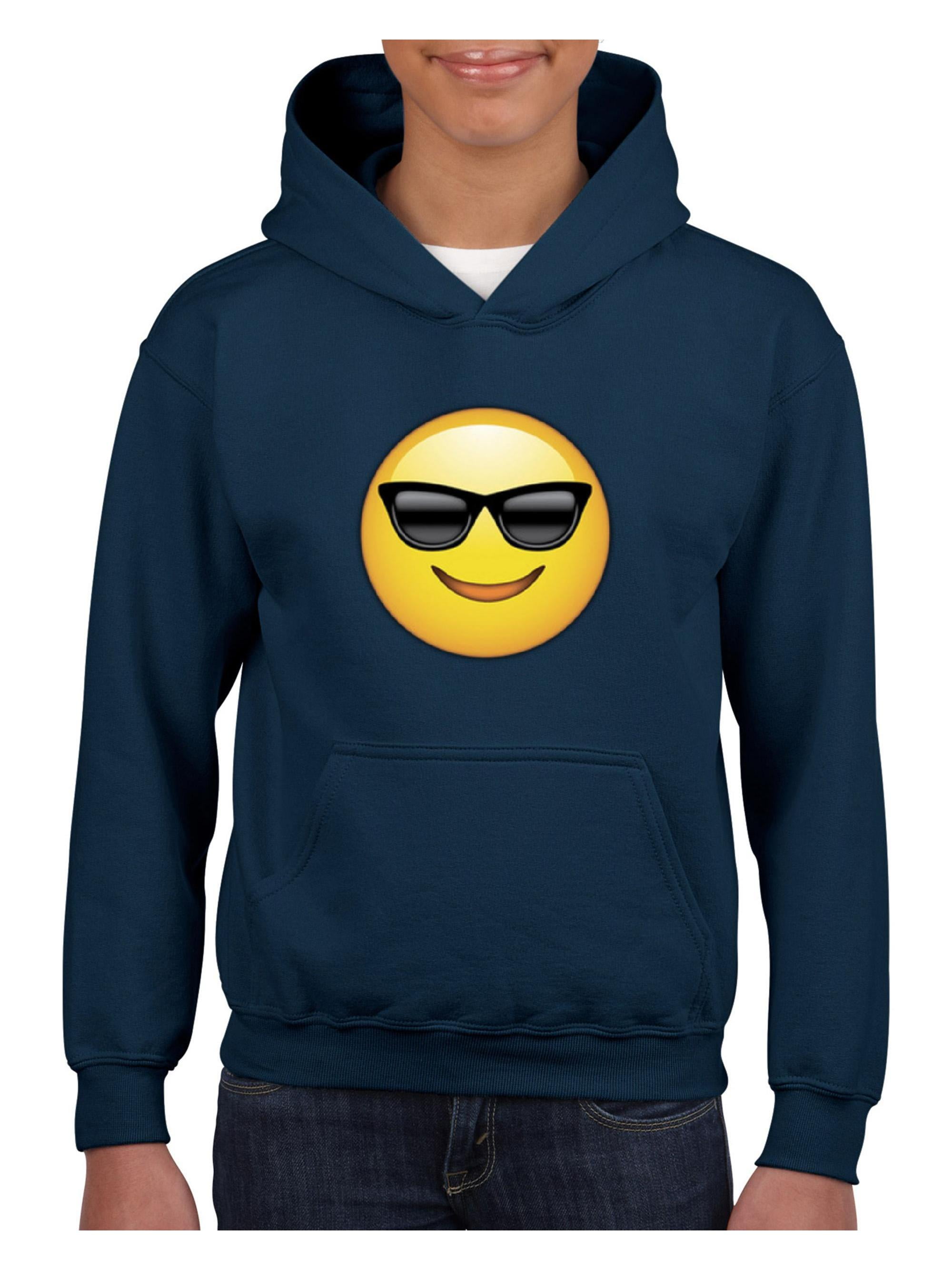Mom's Favorite Youth Emoji with Sunglasses Hoodie For Girls and Boys