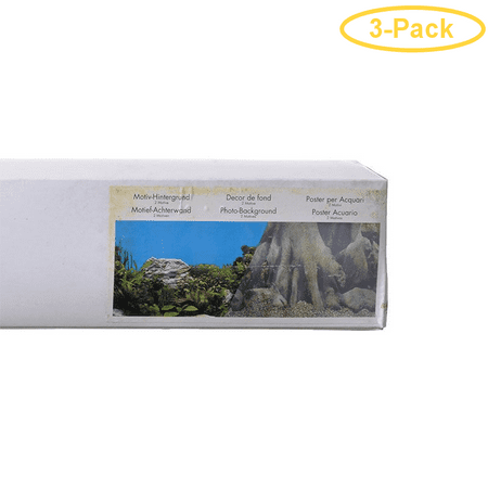 Blue Ribbon Freshwater Rock & Tree Trunks Double Sided Aquarium Background 50' Long x 19 High - Pack of