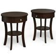 thumbnail image 1 of Costway 2 PCS 2-tier Side End Sofa Table Round Nightstand  Bedroom Living Room Espresso, 1 of 10