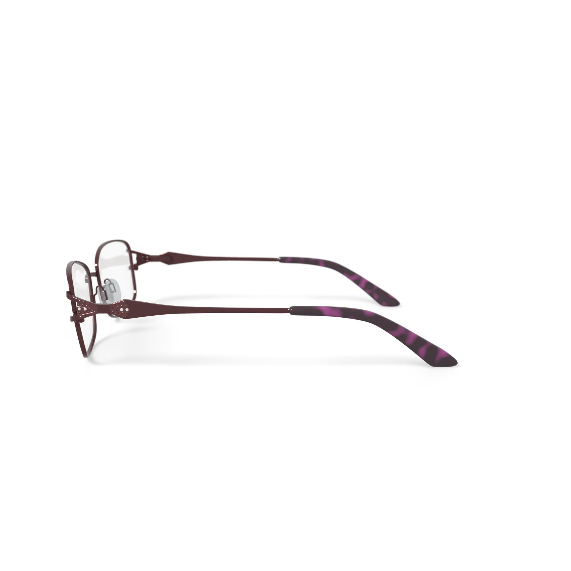 Sophia Loren Women's BR78 Rectangular Prescription Eyeglasses with Case, Purple