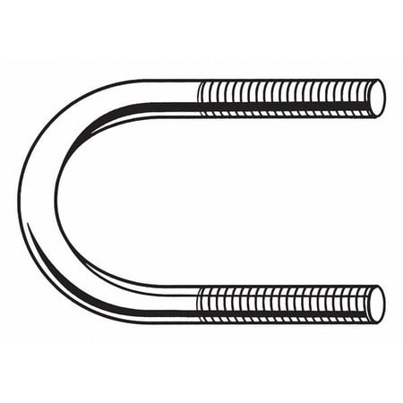 

ZoroSelect 5/16 -18 x 1-1/4 Pipe Size Plain 304 SS U-Bolt