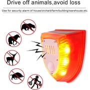 2 Pack Solar Security Alarm Lights, 129dB Gunshot Sounds & Dog Barking Sound & Light Strobe Light Warning Lamp for Outdoor Farm Barn, Villa Yard