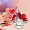 thumbnail image 5 of Valentine Decor​ Vibrant Rose Bouquet Assortment White Pink Red Yellow Artificial Flowers Glass Vase Romantic Home Table Centerpiece Valentine's Day Gift, 5 of 9