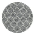 thumbnail image 3 of Unique Loom Trellis Shag Collection Area Rug - Ruby (3' 3" Round Gray/Ivory), 3 of 12