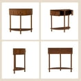 thumbnail image 3 of PHOYAL Fluted Half Moon Console Table with Drawers and Storage, Wooden Semi Circle End table with Shelf for Living Room, Half Round Side Table for Entryway Hallway, Walnut, 3 of 8