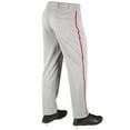thumbnail image 2 of MVP Open Bottom Baseball Pants with Braid, Adult 2X-Large, Grey with Scarlet Braid, 2 of 4