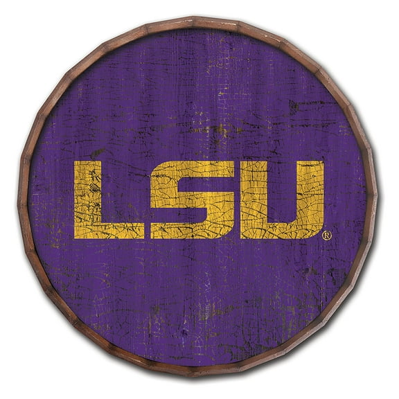 LSU Tigers 24" Cracked Color Barrel Top Sign