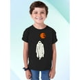 thumbnail image 3 of Ghost With Balloon Pumpkin Halloween Outfit Shirt Youth T-shirt, M, Black, 3 of 6