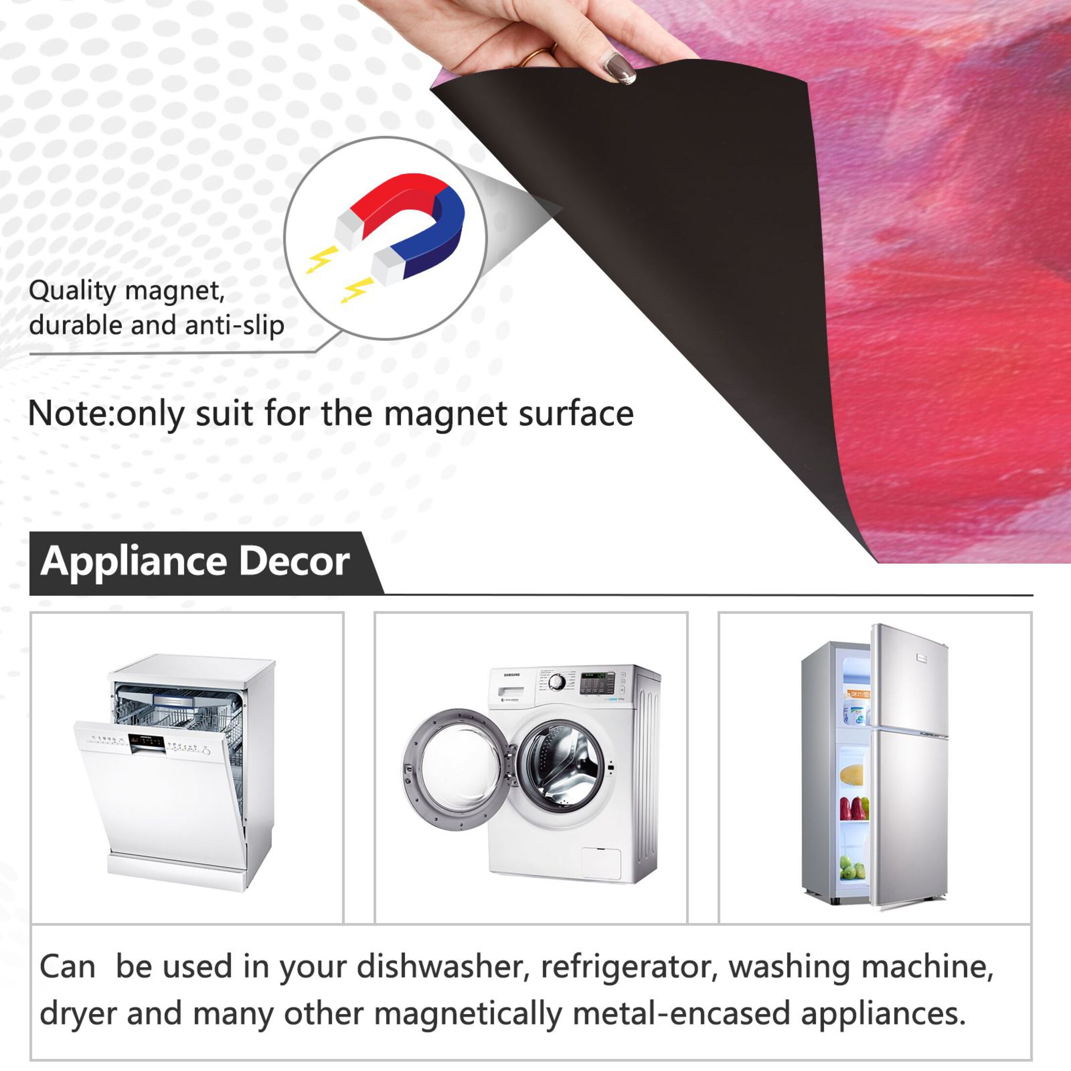 IAUYY Magnetic decorative sticker - 23x26 Inch PVC Refrigerator Decorative Cover, Removable DIY Art for Kitchen Appliances A Pure Heart