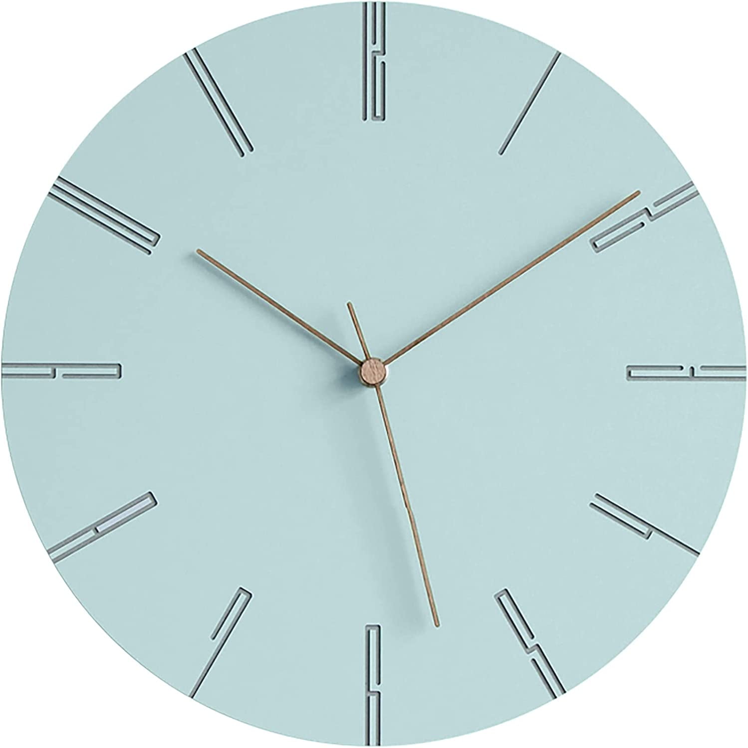 Modern Minimalist Silent Wall Clock Blue Pastel Collection