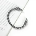 thumbnail image 4 of K-KED 8 Inch Mens Stainless Steel Norse Viking Raven Bangle Bracelet Arm Ring, 4 of 5