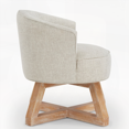 thumbnail image 3 of "4-Piece Solid Wood Lounge Chair with 360° Swivel - Light Gray", 3 of 6