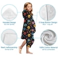 thumbnail image 7 of Black Colorful Skull Bone Pattern Hooded Bath Towel，50"x30" for Ages 3 To 12 Kids, Quick Dry Lightweight Soft Microfiber Hood Beach Towel Cover Up for Kids, 7 of 7