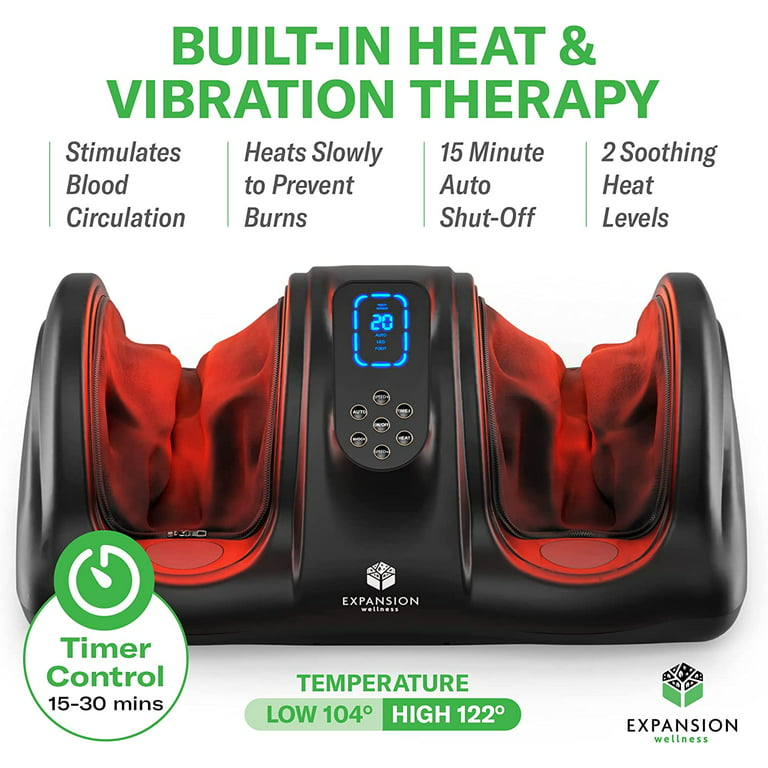 Comfier Shiatsu Foot Massager with Heat, Kneading Rolling Compression Feet Massage Machine for Circulation Plantar Fasciitis Neuropathy Pain, Size Up