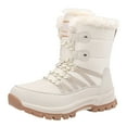 thumbnail image 6 of Mepaouo Womens Winter Boots Lace up Waterproof Warm Hiking Mid Calf Walking Ankle Booties(Beige,6), 6 of 7