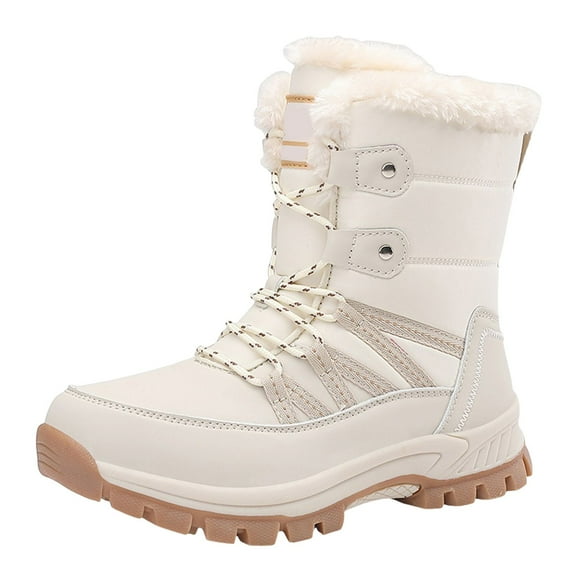 YLYL Women's Winter Snow Boots Warm Fur Lined Waterproof Anti-Slip Outdoor Hiking Walking Shoes