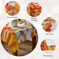thumbnail image 5 of Orange Pumpkins Fall Table Cloth Waterproof Tablecloths, Maple Leaf Thanksgiving Botanical Vintage Tablecloth Dining Table Cover for Kitchen Party Tabletop Outdoor, Rectangle Tablecloth 52x70 Inch, 5 of 9