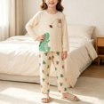 thumbnail image 6 of Bovxnpu Boys Girls Sleepwear Set Kids Print Cotton Long Sleeve Top Pants Homewear Outfits, 6 of 8