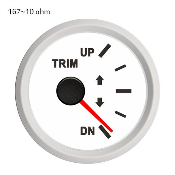Jauge de Bord de Bateau 52 mm, Jauges UP-DN avec Aiguille Rouge pour Auto, Bateau, Yacht 167-10 Ohm