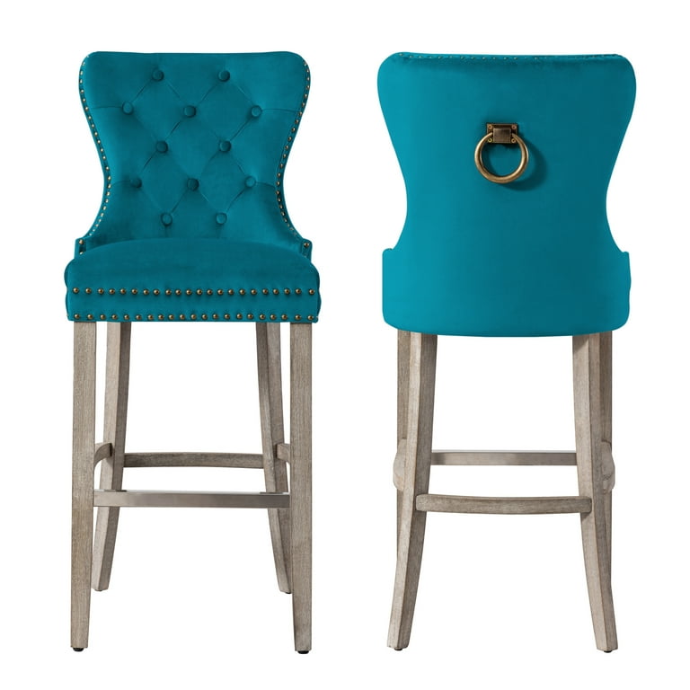 Velvet Turquoise Bar Chairs WestinTrends Wordford 29