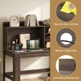 thumbnail image 6 of 42.5" Computer Desk with Hutch & Power Outlets, Study Desk Writing Desk for Home Office,Oak, 6 of 9