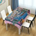 thumbnail image 4 of Yayeee Tablecloths 54" x 54" Rectangle Wrinkle Resistant Party Table Cover, Blue Plants Window, 4 of 8