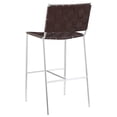thumbnail image 6 of Adelaide Upholstered Pub Height Bar Stool Brown and Chrome, 6 of 12