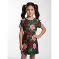 thumbnail image 4 of Trendy Basic Girls Short Sleeve Dress Casual Dress A-Line Everyday Look for Little Girls Age 5-10, 4 of 6